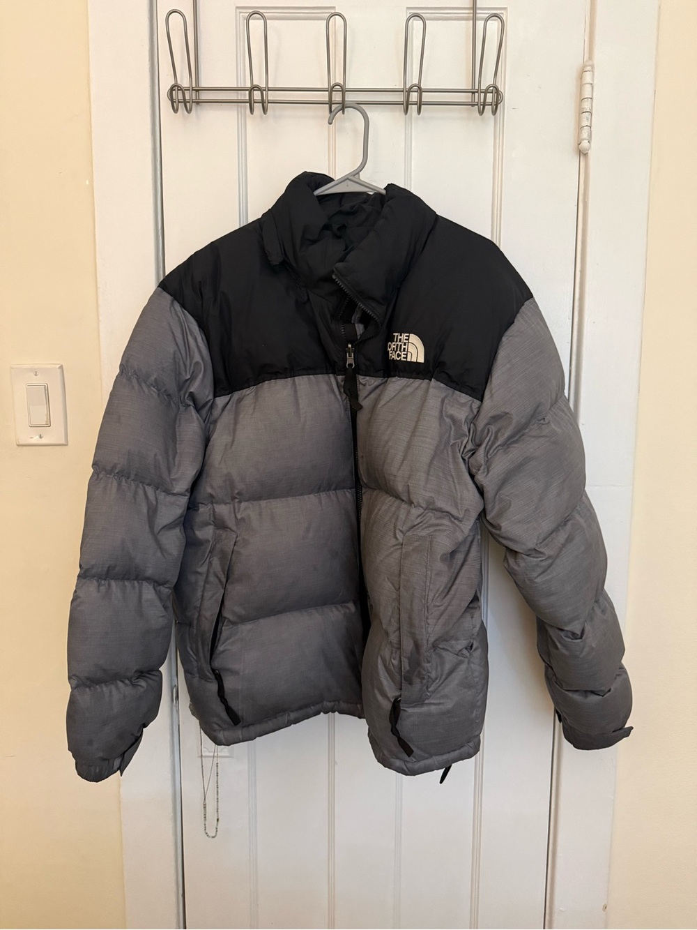 The North Face Two-Tone Black & Gray Down Puffer Jacket